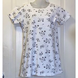 Russ 💯 Cotton White Floral Women’s  Size M